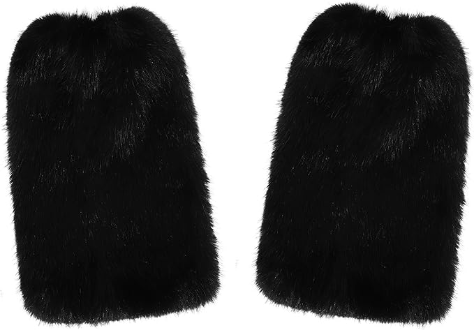 LA CARRIE Women Fuzzy Faux Fur Leg Warmers Fluffy Winter Long Foot Cuffs Furry Boot Socks