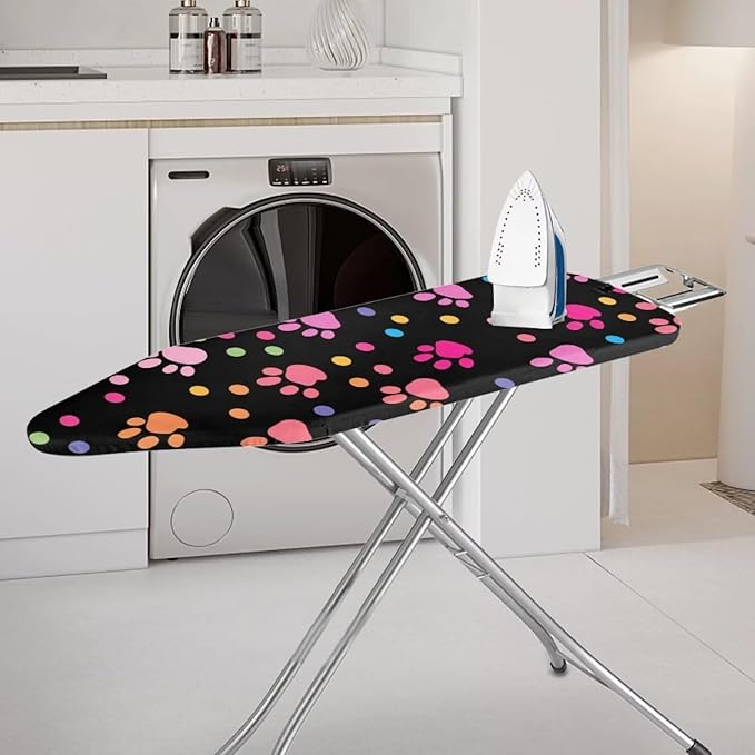 Flashideas Dog Paw Prints Ironing Board Cover and Pad- 52" x 13" Iron Board Cover Fits Standard Size, Iron Board Cover Accessories