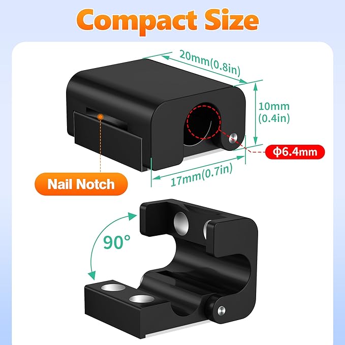 AGVEE 8 Pack Magnetic Cord Organizer Clips, 10mm Ultra-Thin Aluminum Cable Management Holder, 2 Pairs of Strong Magnets Keeper for Home Desk Office Gadgets Accessories, Residue-Free Tape, Black