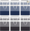 Foaincore 6 Pieces 75 L Laundry Hamper Basket Organizer Large Laundry Bag Bulk Waterproof Collapsible Clothe Storage with Handles for Dorm Room Bedroom Towels (Dark Blue,Black Gray)