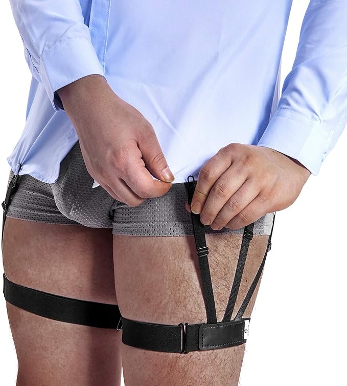 Shirt Stays Garters for Men: Adjustable Shirt Holders Shirt Tuckers Elastic Shirt Keepers for Military Police