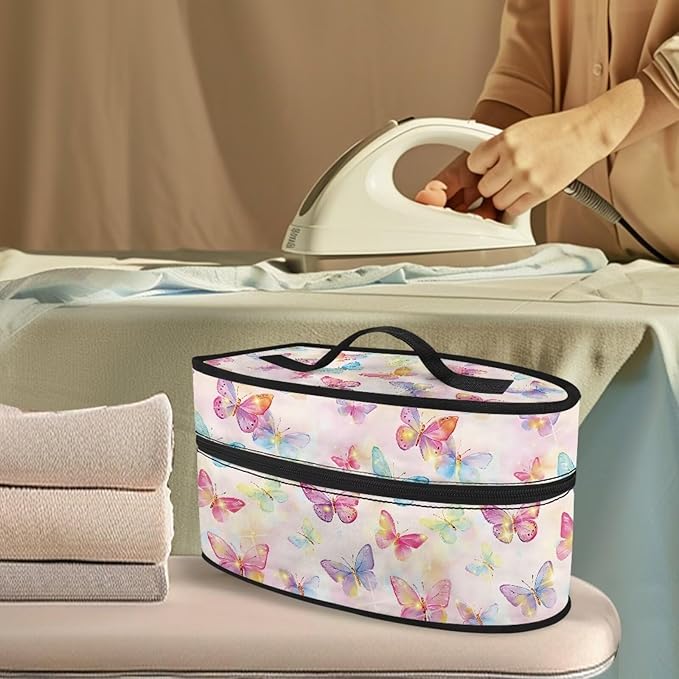 Butterfly Travel Iron Holder Case Irons Carrying Organizer for Most Iron and Accessories Iron Portable Storage Bag for Dustproof Bag,Easy to Carry