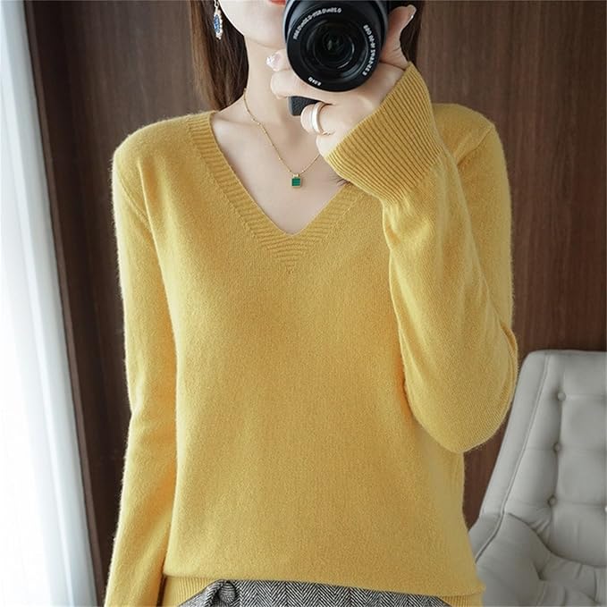 Merino Wool Cashmere Sweaters for Women 2025 Oversized Soft Sweater Long Sleeves Casual Loose Pullover Knitted Tops