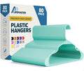 Lifemaster Plastic Clothes Hangers – Heavy Duty Hanger Set, for Organizing Clothes, Dresses, and Coat, Holds Up to 5 lbs, Space-Saving Hangers with Non-Slip Shoulder Grooves, Pack of 80, Aqua