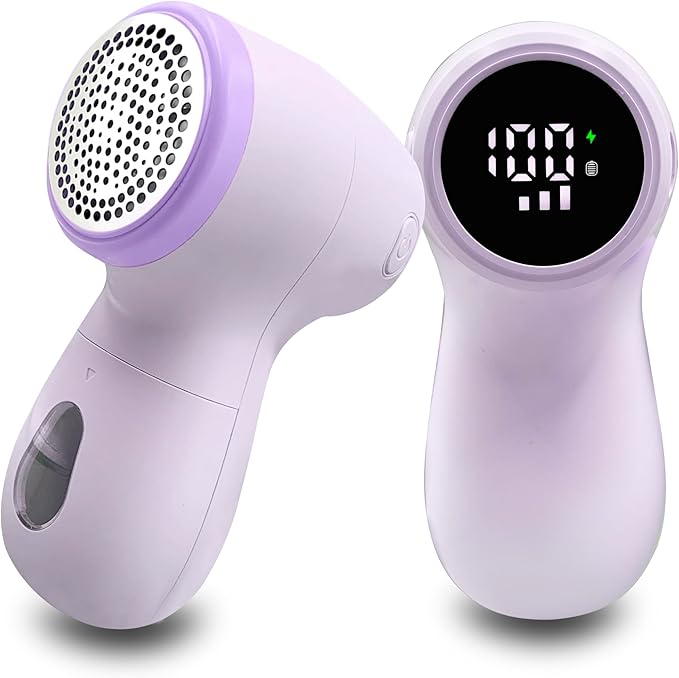 Pro Fabric Saver - Smart 3-Speed Electric Lint Remover with HD Display & 1200mAh Fast Charge | 300% Fabric Protection,25+ Garment Capacity,USB-C Reusable Shaver for Sweaters/Coats(Purple)