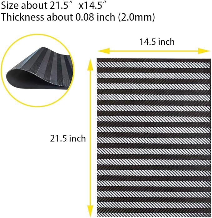 Unikstep, Rubber Sheet, 21.5"x14.5", Thick 0.08", for Shoe Sole Heel Repair, Furniture Pad, Vibration Reduce, DIY Gasket Seal Pad, Floor Anti Slip Cushion (Black Color V Pattern)