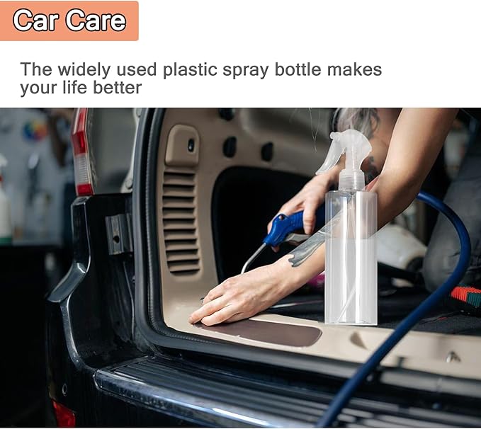 3 Pack 10 oz/300ml Plastic Spray Bottles, BPA-Free Empty Fine Mist Spray Bottles, Leak-Proof Safety Valve Sprayer for Hair, Plants, Cleaning & Pet Care