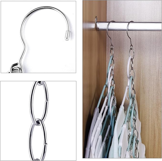 LERTREE 50cm Space Saving Hanger Chains Stainless Steel Closet Hanger Organizer Magic Chains for Home and Office (6)