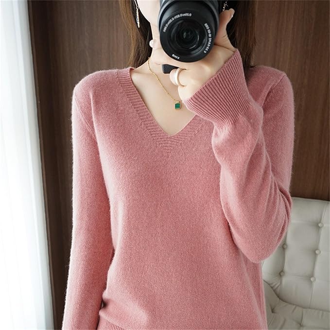 Merino Wool Cashmere Sweaters for Women 2025 Oversized Soft Sweater Long Sleeves Casual Loose Pullover Knitted Tops