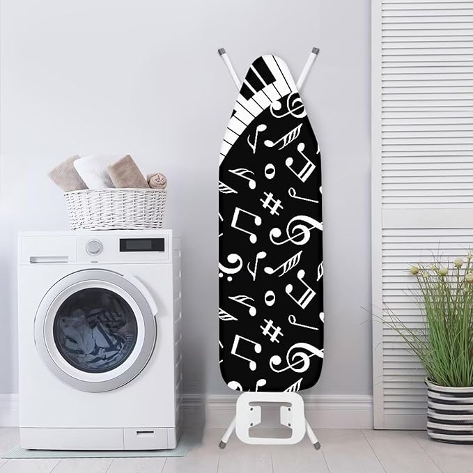 SEANATIVE Funny Musical Note Ironing Board Cover Universal Ironing Cover and Pad Fits Standard and Wide Top Boards Elastic Thick Iron Board Protector