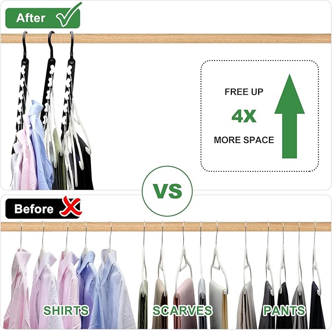 8-Pack-Closet-Organizers-and-Storage,Sturdy Organization-and-Storage-Hangers-Space-Saving for Wardrobe,Dorm-Room-Essentials for College Students Girls Smart Clothes Hanger Apartment Essentials
