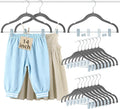 Vesici 14 Inch Extra Large Kids Velvet Hangers with Movable Clips 15 Pack, Non Slip Felt Clothes Hangers for Kids and Preteens, Heavy Duty and Space Saving for Pants, Skirts, Coat, Gray