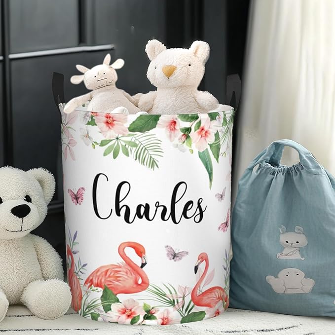 Custom Name Laundry Basket, Personalized Collapsible Laundry Hamper with Name for Bathroom Bedrooms, Customized Dirty Clothes Hamper Storage Basket Gifts for Kids Boys Girls Baby Men Women