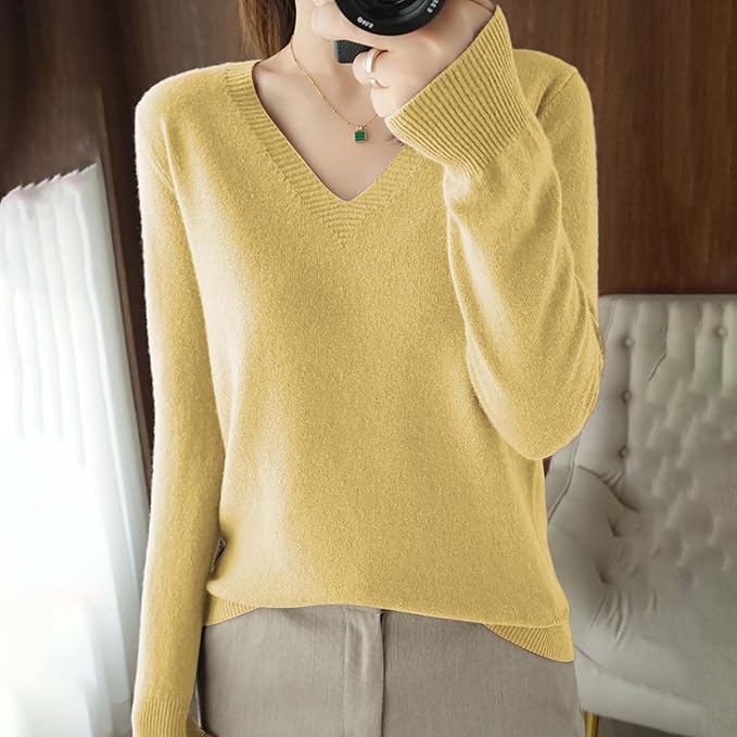Merino Wool Cashmere Sweaters for Women 2025 Oversized Soft Sweater Long Sleeves Casual Loose Pullover Knitted Tops