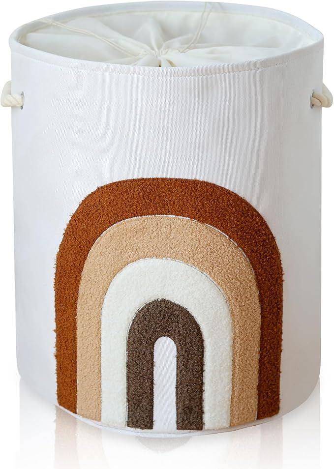 INough Large Laundry Basket Tall Baskets Storage for Dirty Clothes, Toys Storage Bin Baby Hamper 58L Clothes Hampers Blanket Basket Laundry Hamper for Nursery Bedroom Living Room Decor, Coffee Color