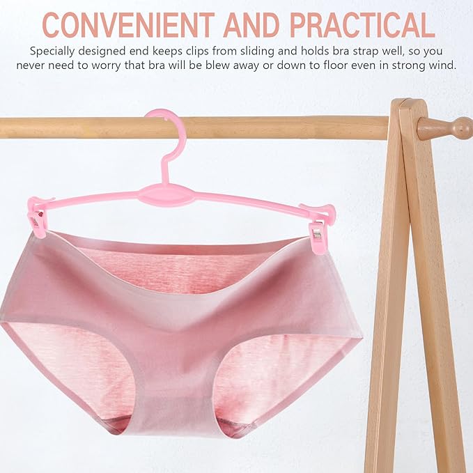 15pcs Plastic Clips Underwear Trousers Simplicity Shop Drying Clothes Pants Coat with Practical Bra Rack Dresses Panties Skirt Laundry Home Hangers for Support Holder Pink
