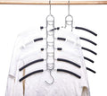 Nature Smile 4 Pack 5 in 1 Anti Slip Clothes Hangers,Space Saver Magic Metal Hangers,Multi Layers Wardrobe Clothes Rack,Heavy Duty Metal Blouse Hanger Closet Storage Organizer