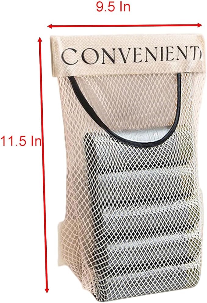 Stickable Storage Bag, 10 Pcs 11.5 In x 9.5 In Hanging Mesh Bags for Kitchen, Bathroom Garbage and Cloth Storage (10)