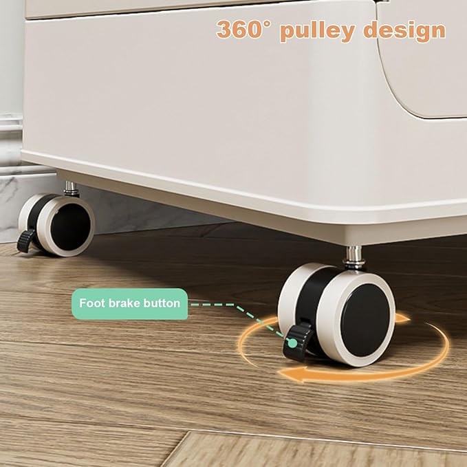 Rolling Laundry Hamper with Lid, Large Capacity Clothes Hampers for Laundry, Plastic Collapsible Laundry Baskets with Wheels and Lid Large Toy Box Chest