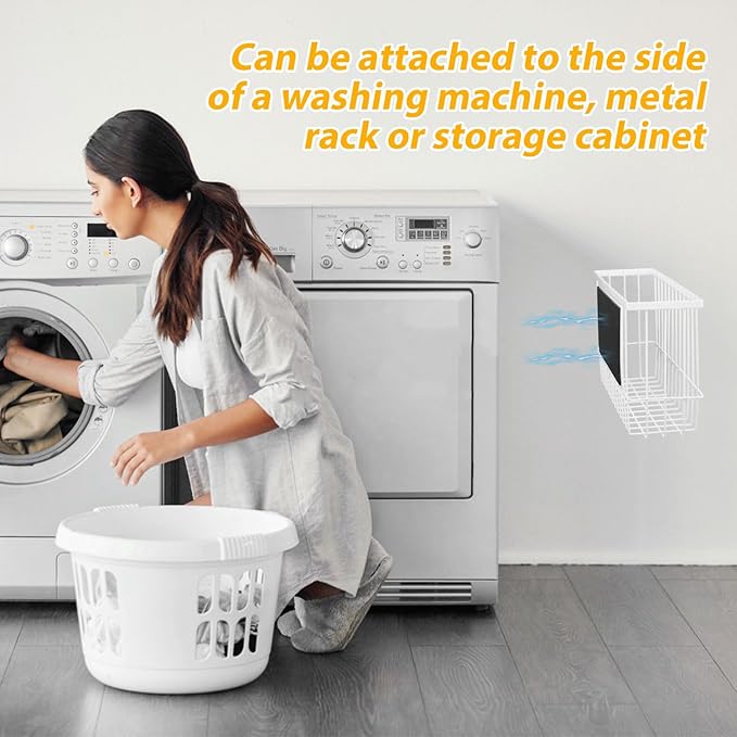 Magnetic Dryer Ball Holder, Dryer Balls Storage Wire Basket Container Rack Magnetic Lint Bin and Dryer Ball Holder for Laundry Room Organization and Storage (Balls Not Included)