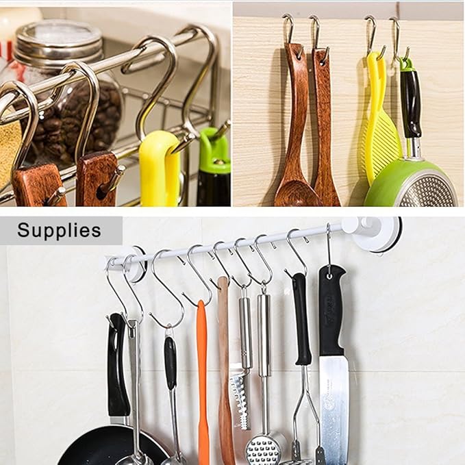 YourGift 30 Pack Heavy Duty S Shaped Hooks - Black Hanging Hangers for Kitchen, Bathroom, Bedroom and Office: Pan, Pot, Coat, Bag, Plants