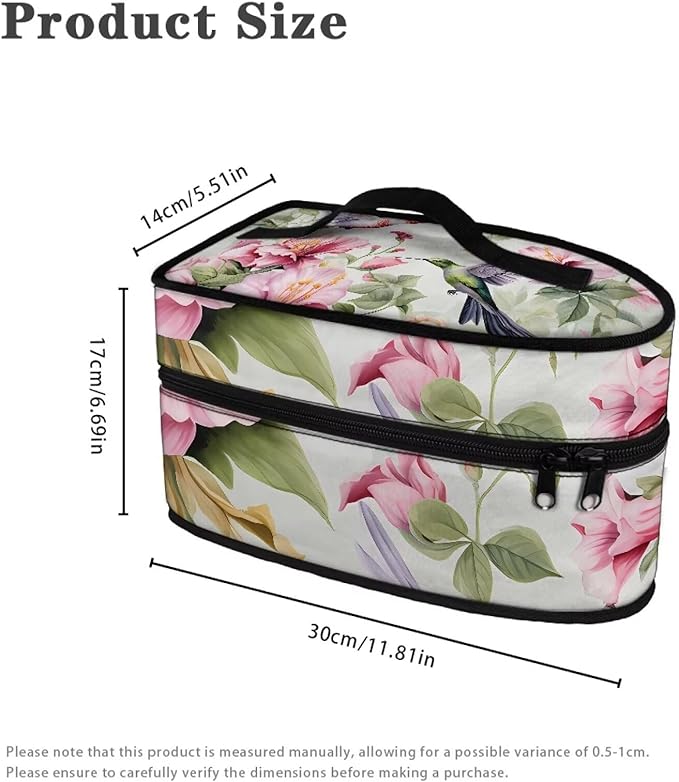 Hummingbird Lily Steam Iron Storage Bag with Zipper Handle Retro American Flag Iron Storage Case Fits for Accessories Travel Irons