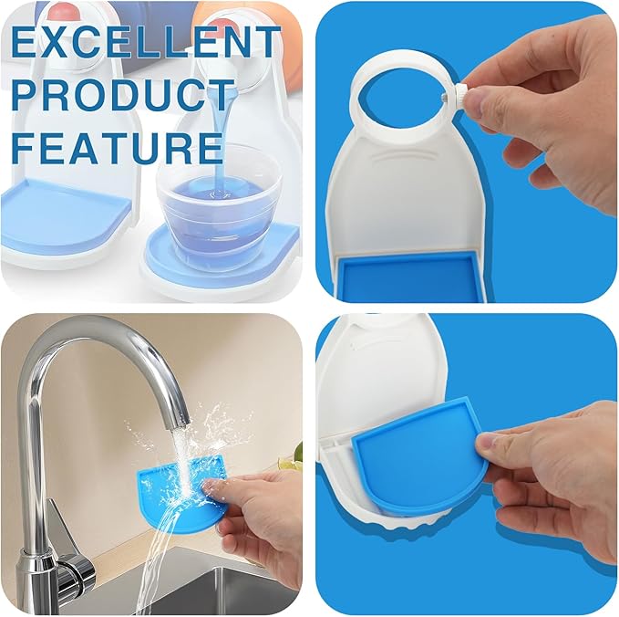 Laundry Detergent Cup Holders – Drip Tray for Liquid Detergent Bottles, Leak-Proof Laundry Room Organizer to Prevent Mess and Drips, Set of 2