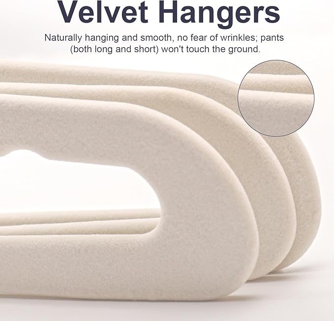 Velvet Pants Hangers - 16 Pack White Non Slip Open Ended Hanger with 360 Swivel Hook - Closet Space Saving Hanger for Heavy Pants, Jeans, Trousers, Scarf