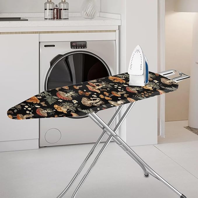 SEANATIVE Vintage Red Mushroom Ironing Board Cover Tabletop Ironing Board Protective Cover Washable Replacement Non-Slip Iron Pad Covers