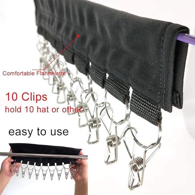Genleas 3 Pack 10 Baseball Cap Holder, Hat Organizer, Cap Organizer Hanger for Closet - Change Your Cloth Hanger to Cap Organizer Hanger - Keep Your Hats Cleaner Than a Hat Rack