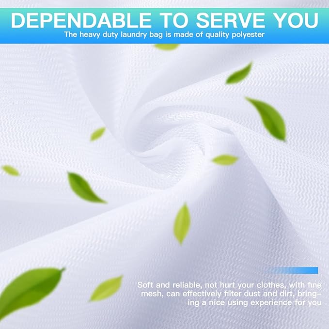 Windyun 4 Pieces Jumbo Mesh Laundry Bags, 43 x 35 and 24 x 32 Inches Large Mesh Wash Bags Zippered Garment Bag for Washing Machine Garment Dirty Clothes Washer Dryer Net Protector