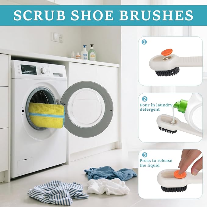 Shoe Washing Machine Bag - 2Pack Laundry Shoe Bag for Washer and Dryer, Reusable Shoe Cleaning Bag for All Shoe Sizes, 360° Deep Clean for Tennis Shoes, Sneakers, Includes 1 Brush (Yellow)