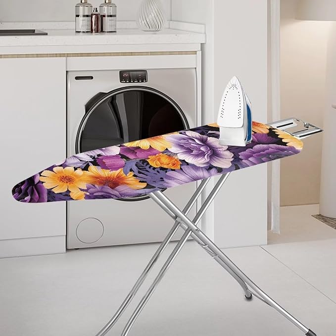 Ironing Board Cover Standard Size Stain Resistant Ironing Accessories Home Decor Durable Extra Wide Ironing Cover for Table-Colorful Flowers
