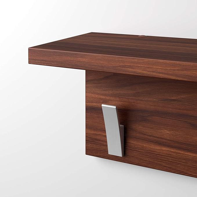 Mobili Fiver, Wall coat hanger, Rachele, 15.74 in, Walnut, Made In Italy