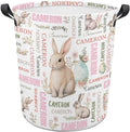 Bunny Laundry Basket,Personalized Laundry Hamper for Boys Girls,Custom Laundry Basket With Name, Customized Dirty Clothes Hamper for Bathroom Bedrooms,M-19.5"X 15.7"