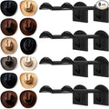 2.9 Inch Hat Hooks for Wall, 8 Pack Cowboy Hat Holder Wide Brimmed Hat Rack Organizer Strong Adhesive Cowboy Hat Hangers Storage Wall Mount for Cowboy, Sun Hats, Baseball Caps (Black)