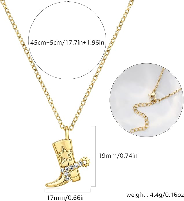 Chunky Gold Necklace for Women Gold Evil Eye Cowboy Pendant Necklace Dainty Paperclip Chain Vintage Luck Amulet Choker Necklaces Celestial Jewelry Gift