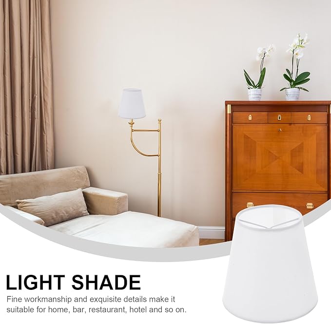 Housoutil Iron Cloth Lampshade Accessories Small Clip on Bulb Table Light Shade for Home Decor