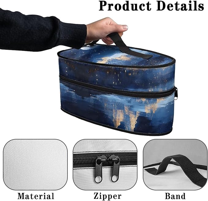 Lake and Moon Iron Organizer Carrier Bag,Butterfly Dustproof Mini Iron Storage Case Protective Carrying Bag Foldable Portable Carrying Storage Bags with Handle