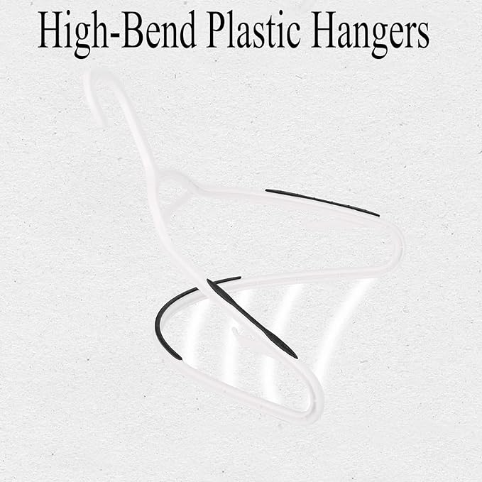 Plastic Hangers 50 Pack - Non Slip Clothes Hangers,Holds up to 18 lbs, Slim Space Saving Hangers for Suit,Dress,t Shirts,Blouse,Coats, Pants (White)