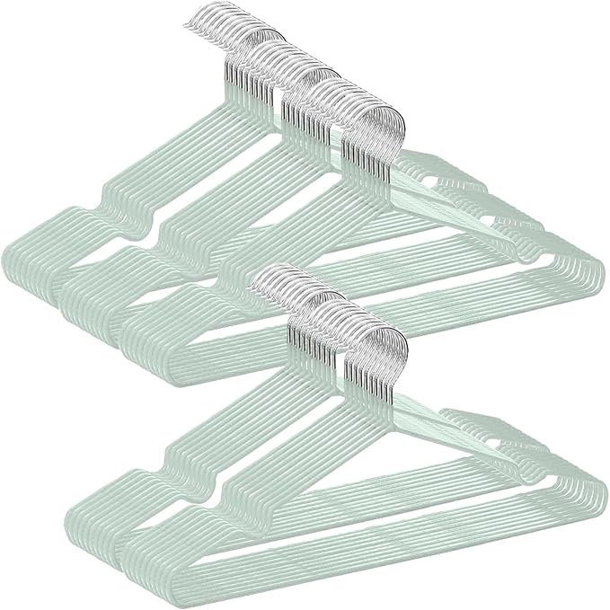 Clothes Hangers, Non-slip, Multi-functional Storage, PVC Special Rubber Finish, 50 Piece Set, Hanger, Laundry Hanger, Heavy Duty Hanger, Anti-Slip, Clothes Deformation, Load Capacity, Lightweight,