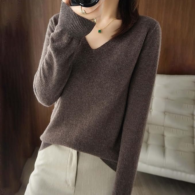 Merino Wool Cashmere Sweaters for Women 2025 Oversized Soft Sweater Long Sleeves Casual Loose Pullover Knitted Tops