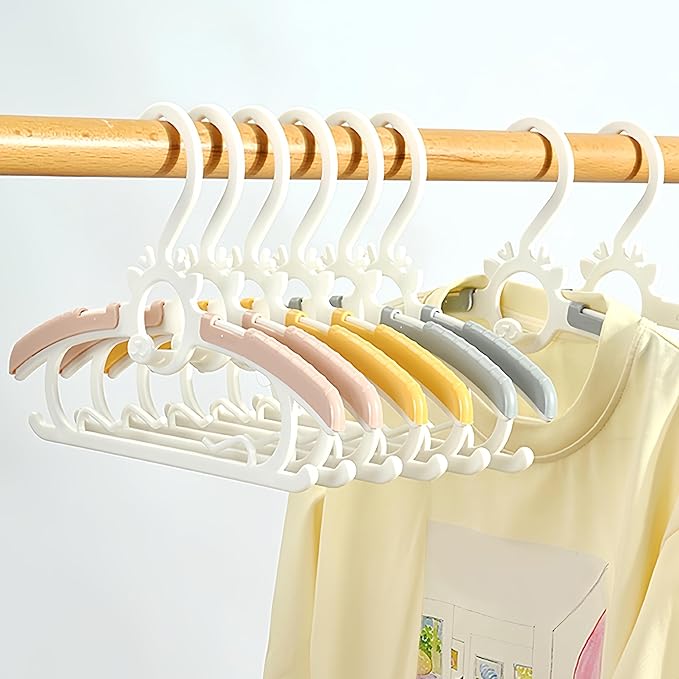 Baby Kids Clothes Hangers, 10 Pack Toddler Infant Nursery Childrens Hanger for Closet, Plastic Adjustable Stackable Hangers for Baby Clothes