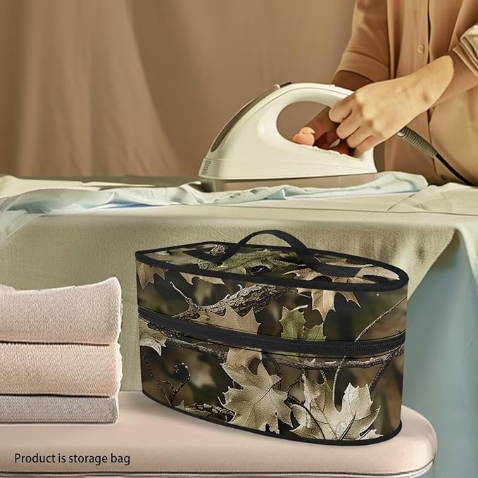 Hunting Camo Iron Storage Case for Clothing Store Reusable Easy to Clean Iron Storage Bag with Zipper Handle