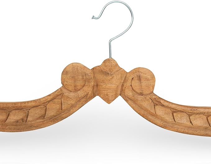 Handmade Vintage Wooden Wedding Suit Jacket Tuxedo Shirt Coat Clothes Hanger for Groom & Bridal Wedding Dress Non Slip Smooth Finish Swivel Hook Bridal Shower Party Favor Gift Ideas