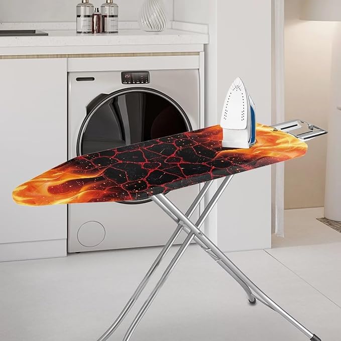 Fire Heat Reflective Iron Pad for Board Top Stain Resistant Stretchable Premium Fabric Non Stick Scorch Standard Size Ironing Board Cover for 15 x 54 Inch Ironing Boards