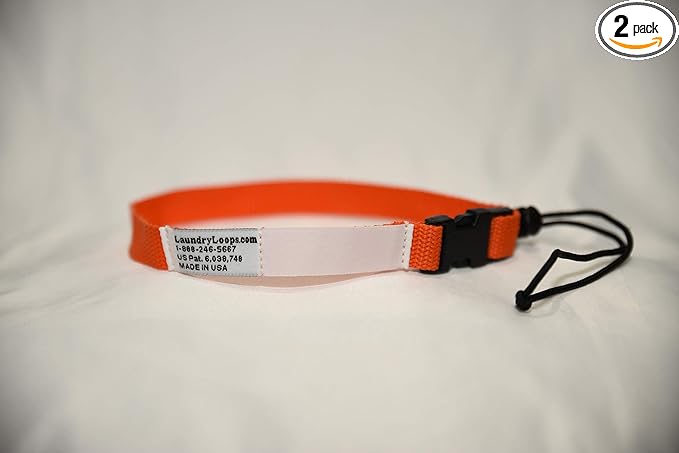 with Sock Snare, Premium Orange Laundering Strap, Package of 2