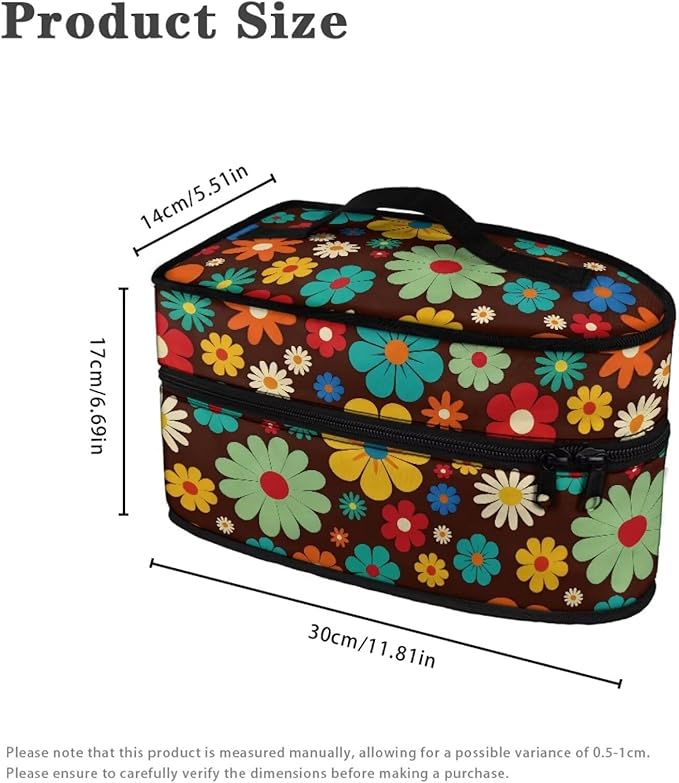 Daisy Flower Print Steam Iron Case Portable Travel Iron Organizer Handheld Steamer Holder with Handle Waterproof Travel Accessories, Case Only