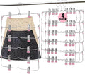 Skirt Pants Hangers with Clips，6Tier Skirt Hangers Space Saving,Metal,Non Slip Closet Organizer and Storage Multi Clothes Shorts Hanger Organization(4, Pink)
