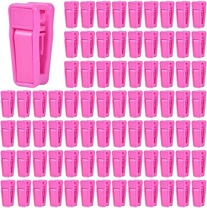 80 Pcs Plastic Baby Hanger Clips Slim-line Finger Clips Set for Clothes Hanger Velvet Hanger (Pink)